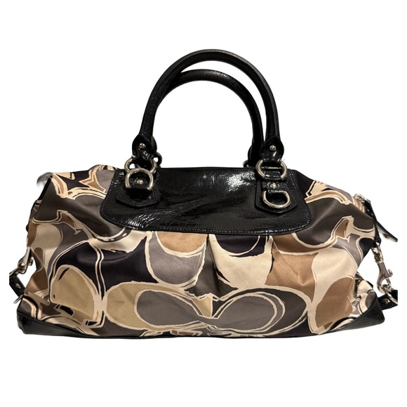 Coach Multicolor Sateen Ashley Scarf Print Satchel Purse - Picture 7 of 12